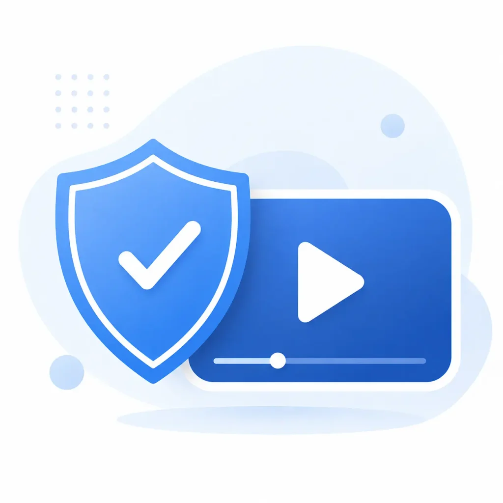 Shield and checkmark icon representing safe and legal IPTV streaming