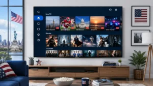 IPTV Smarters Pro app interface on a smart TV screen