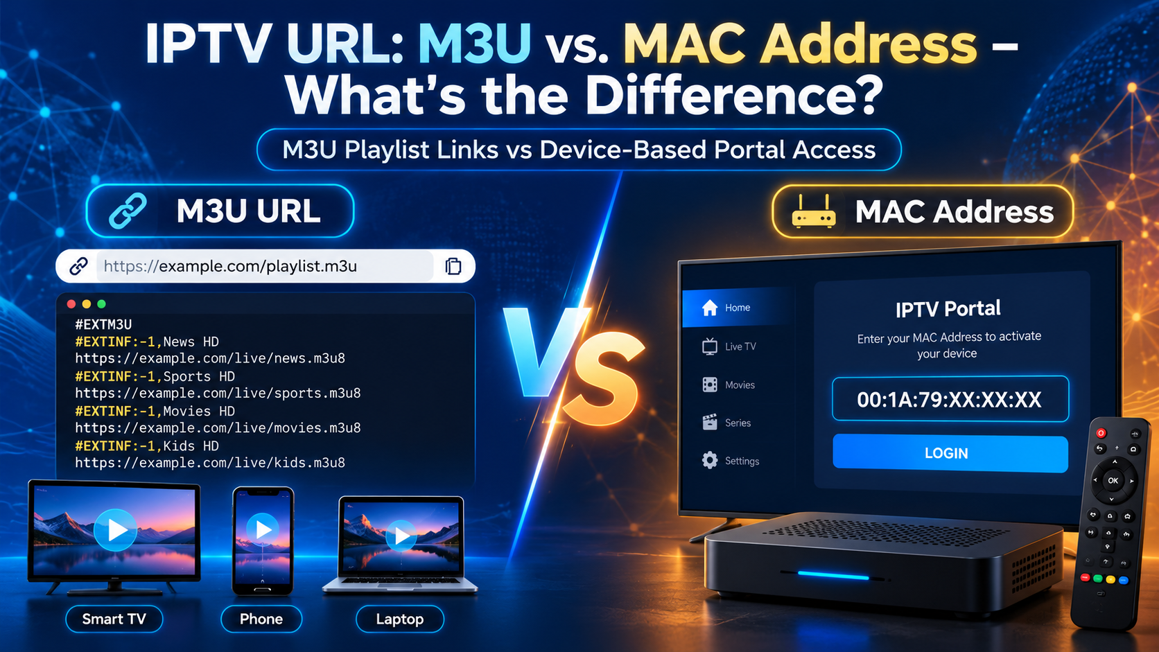 IPTV URL M3U vs. MAC Address – What's the Difference