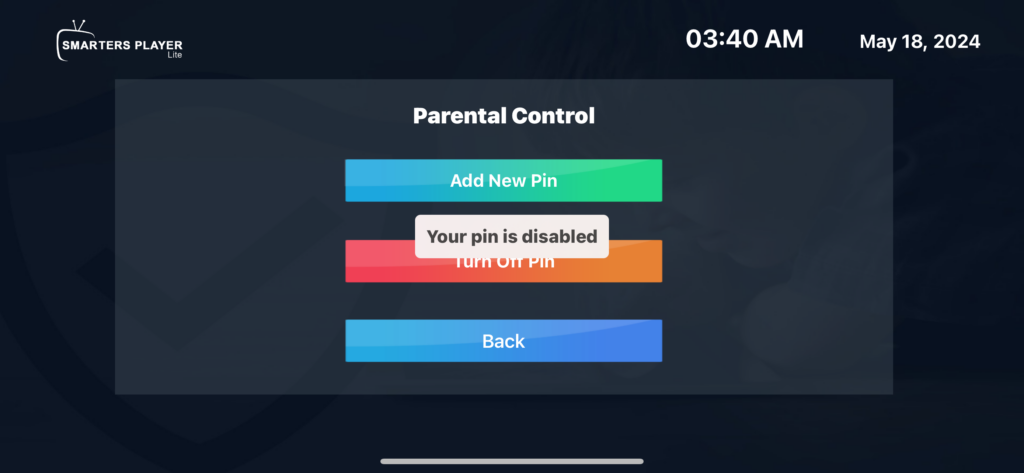 Parental Control Settings