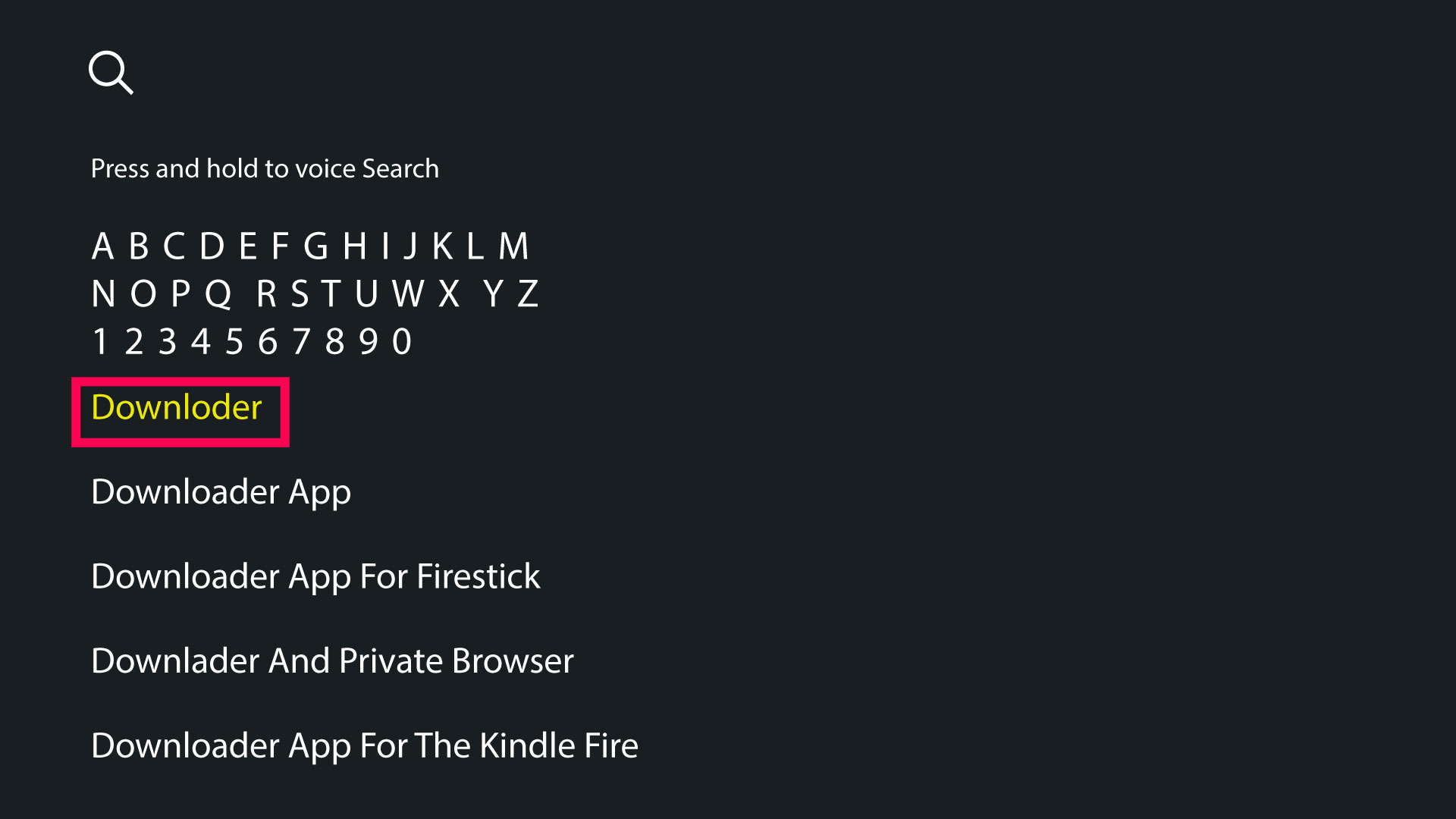Search Option on Firestick