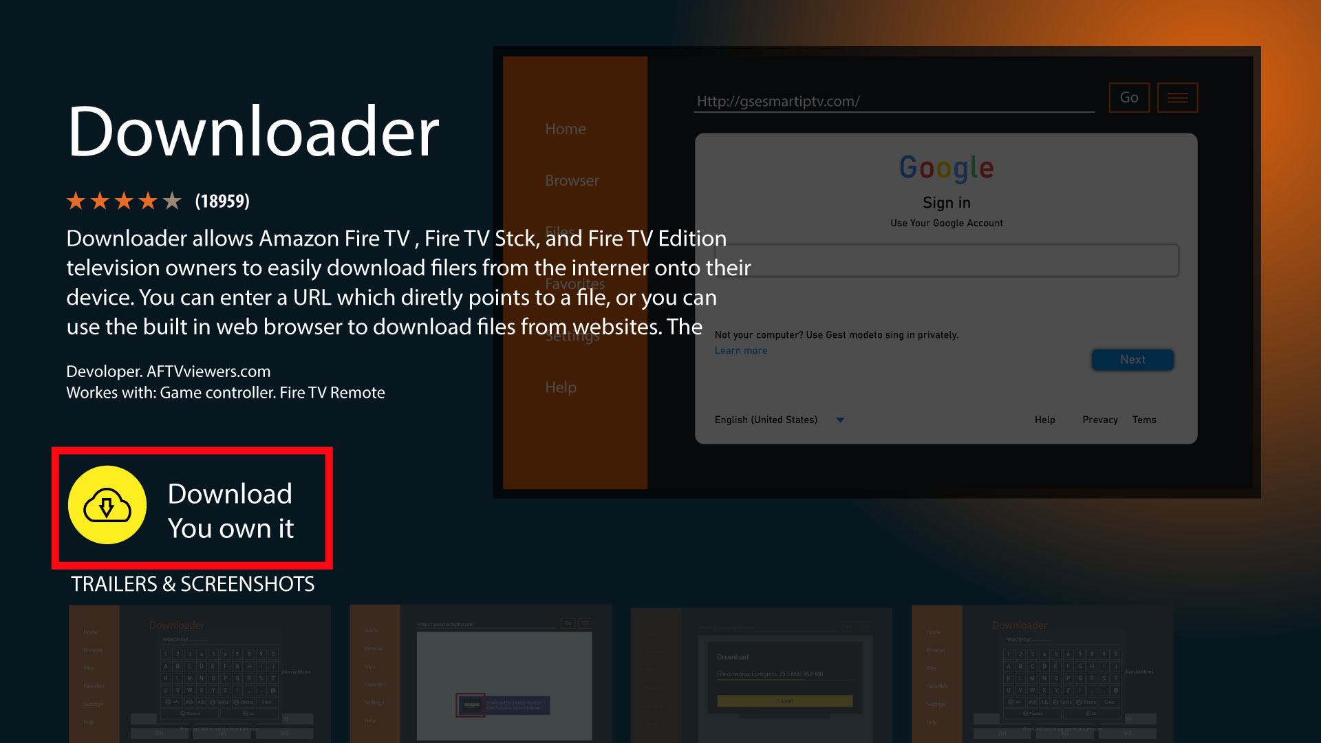 Downloader App on Firestick