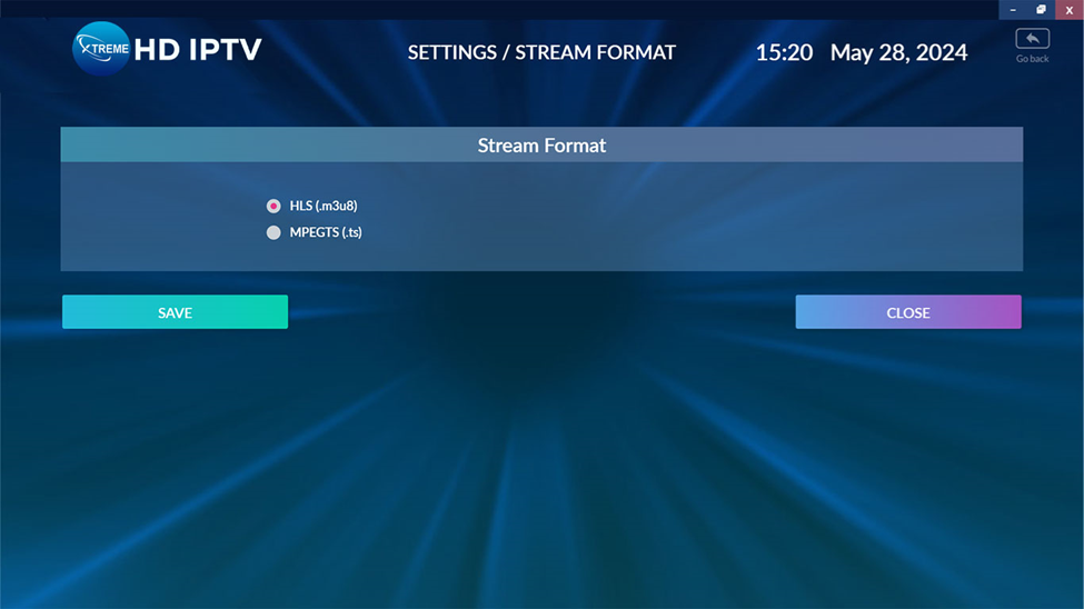 Xtreme HD IPTV - Stream Format on IPTV Smarters Pro
