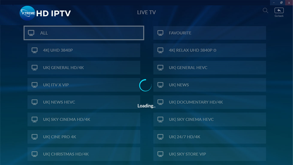 Xtreme HD IPTV - Live TV Channels Loading