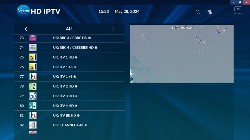 Xtreme HD IPTV - Live TV Channels Showing Bufferings