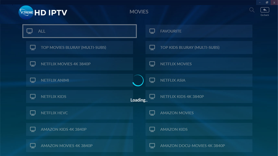 Xtreme HD IPTV - Movie List Loading