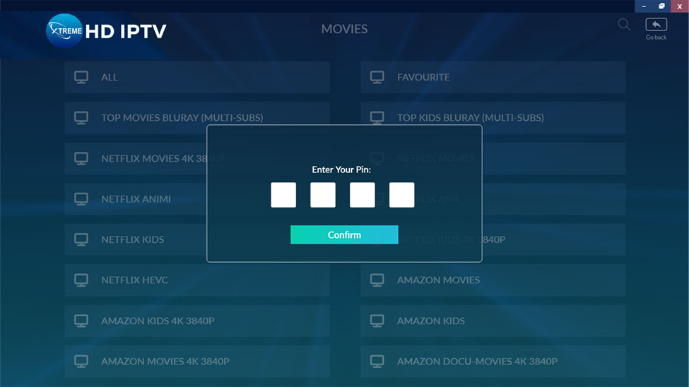 Xtreme HD IPTV - Setting "Parental Control."