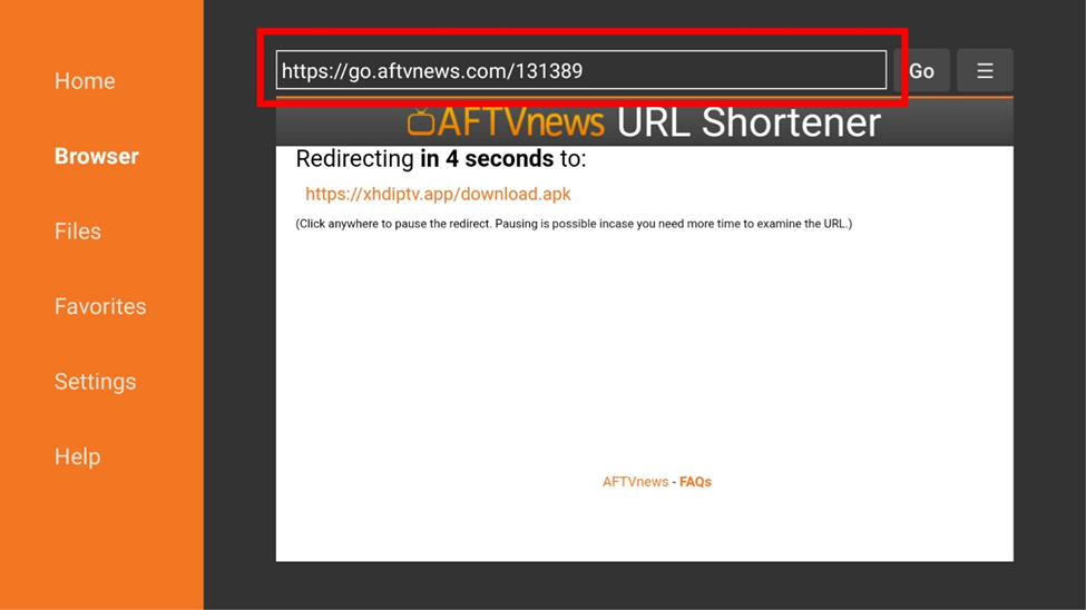 AFTVnews URL Shorter on Firestick