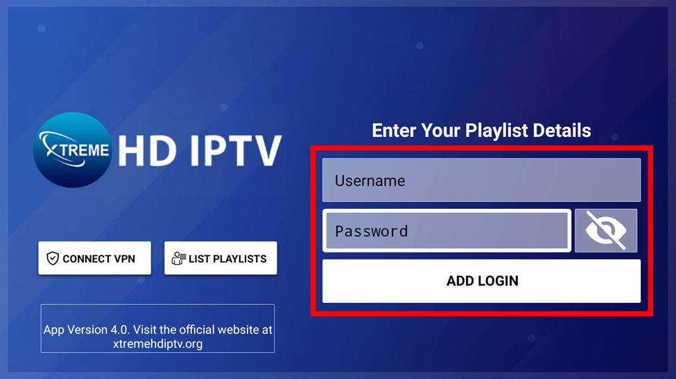 Xtreme HD IPTV App to Add Playlist Details on Firestick