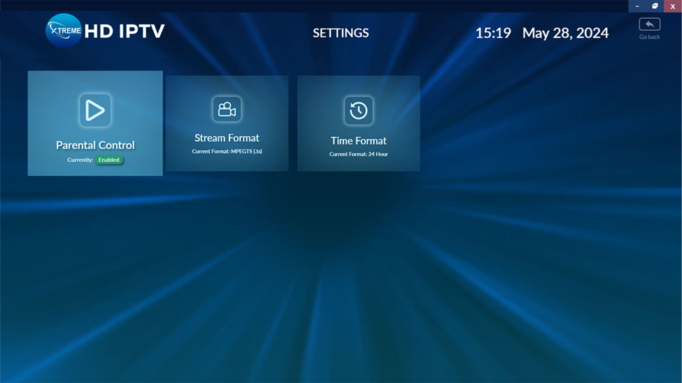 Xtreme HD IPTV Settings Option on IPTV Smarters Pro 