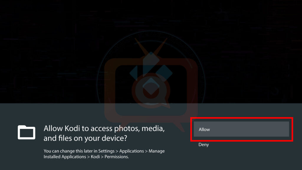 Allow Kodi media file access