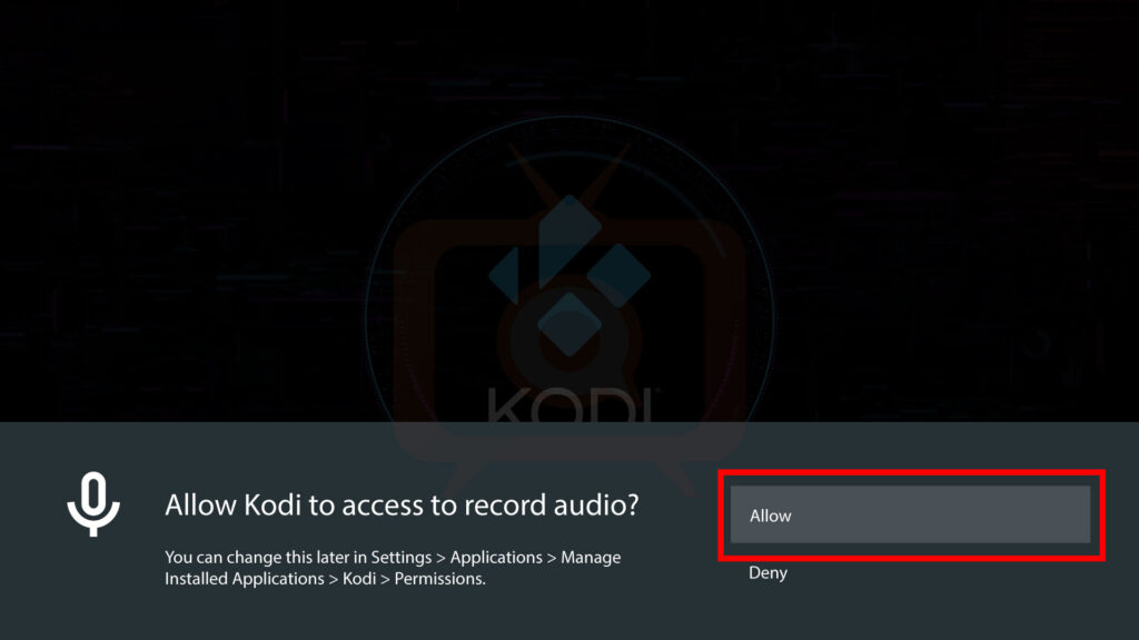 Allow Kodi to record audio on Firestick