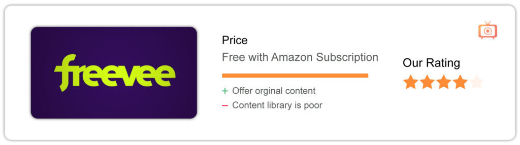 Amazon Freevee Price and Rating