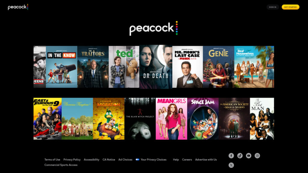 Peacock - Homepage