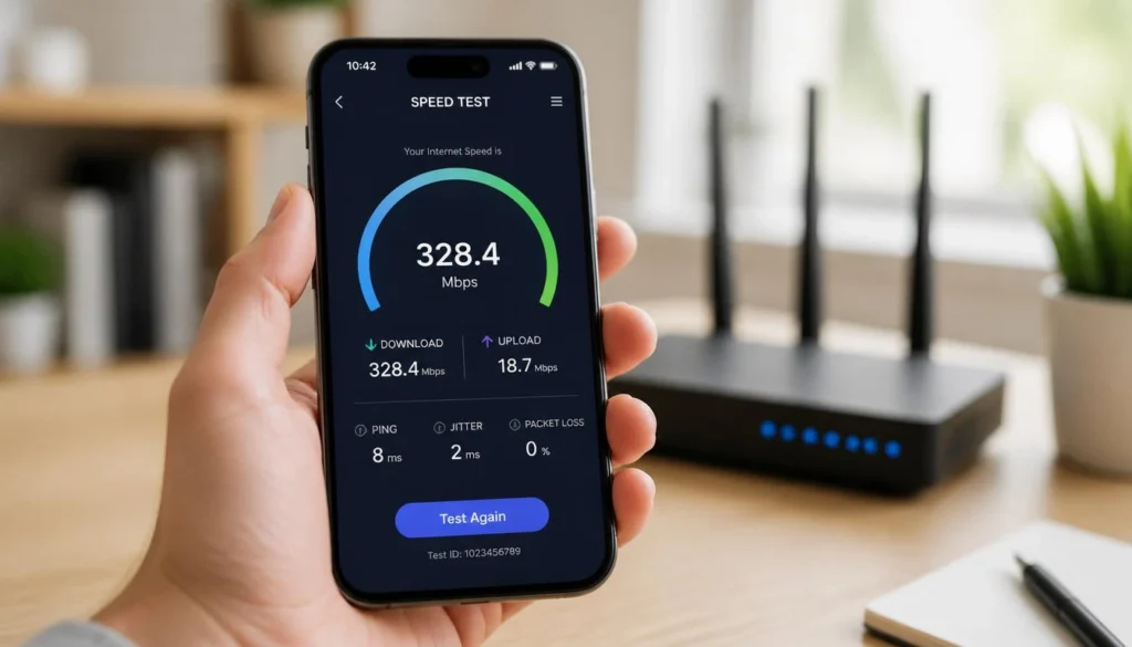 Checking home internet speed before choosing an IPTV streaming service