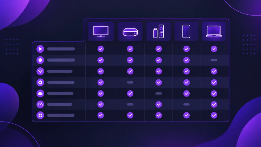Comparison chart illustration for adult IPTV provider pricing and channels