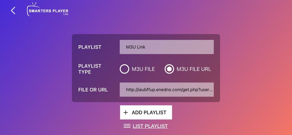 IPTV M3U URL